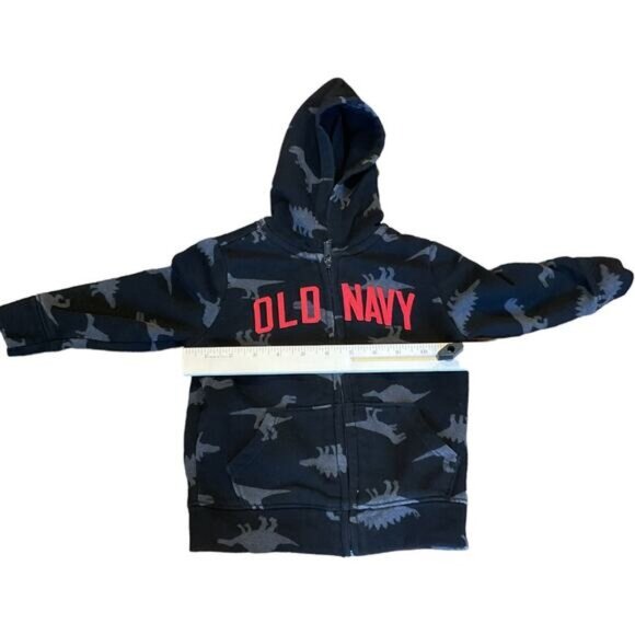 Old Navy Toddler Boys Black & Gray Dinosaur Hoodie Sweatshirt 18-24M - Picture 3 of 5